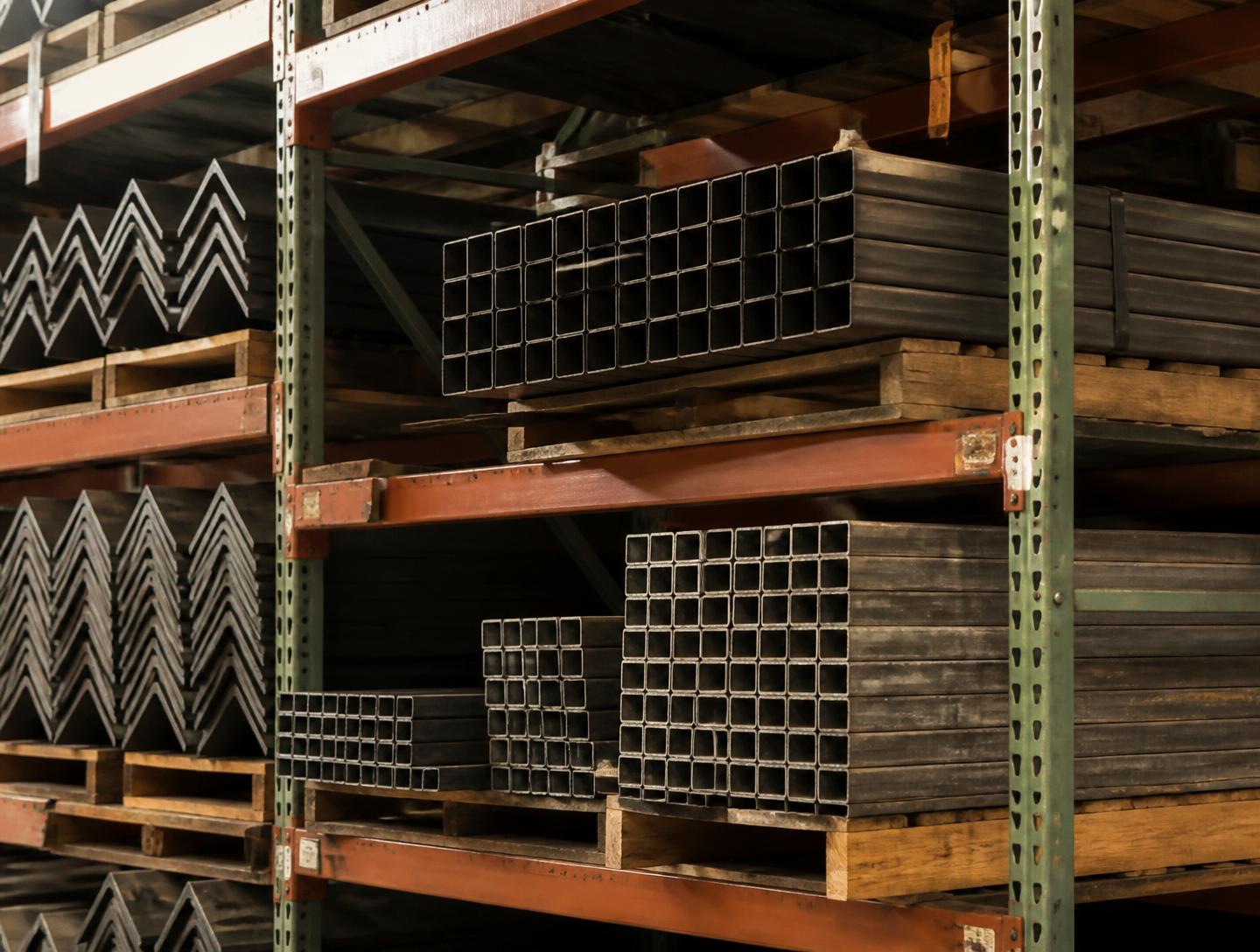 Inventory on pallet racking inside an owner-operated distribution business